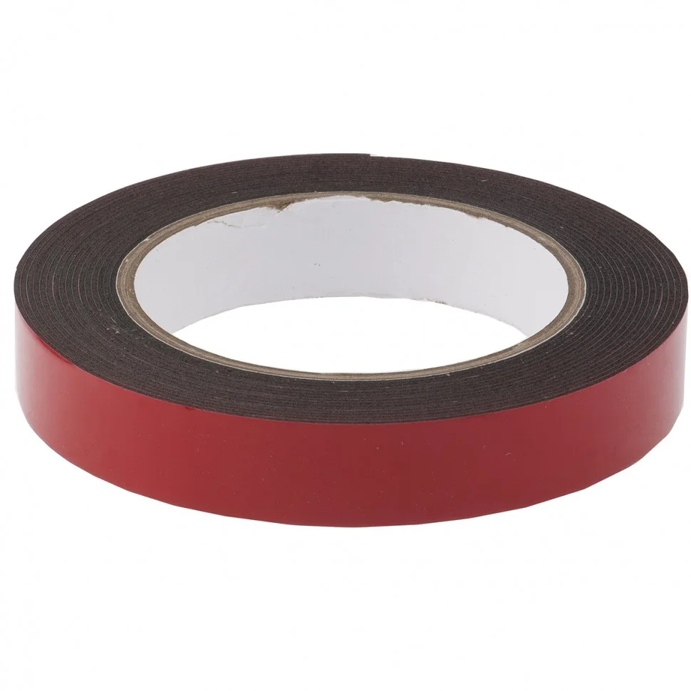 Matrix Лента клейкая на вспененной основе усиленная, двусторонняя, черная, 19 мм х 5 м 89084