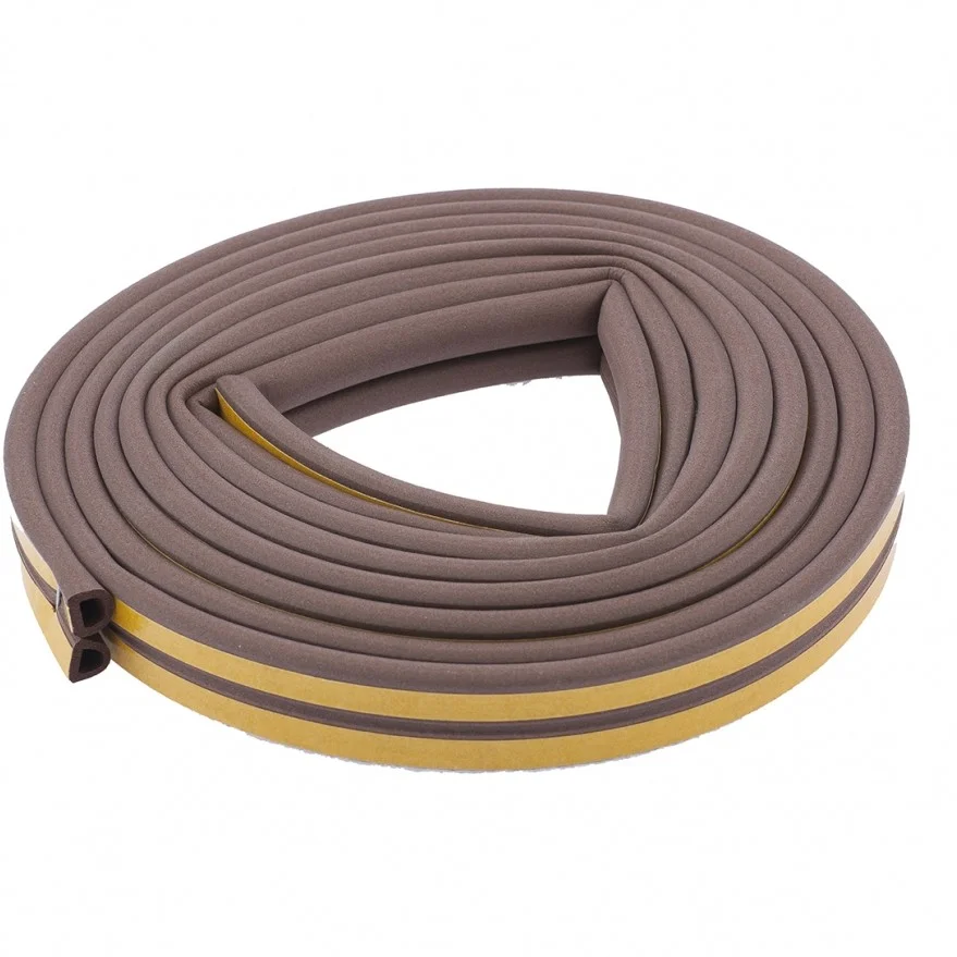 Сибртех Уплотнитель, 12 м, профиль "D", коричневый 93937