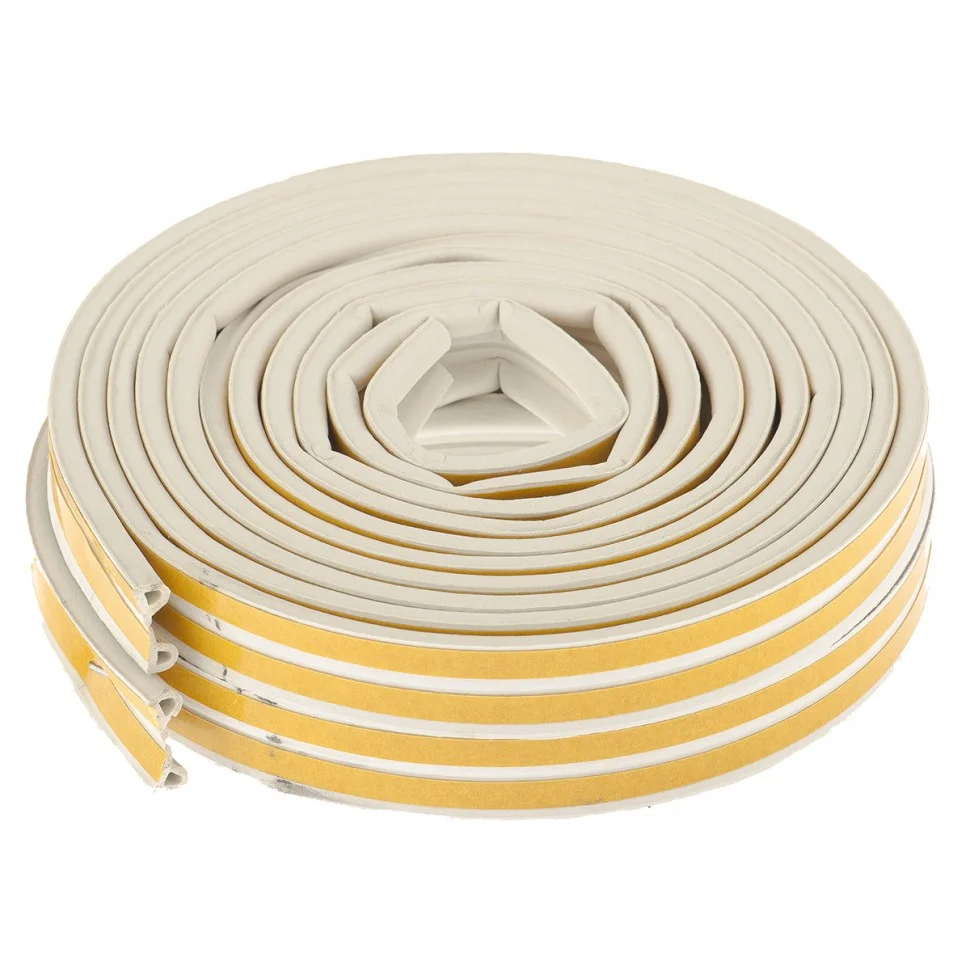 Сибртех Уплотнитель, 12 м, профиль "P", белый 93945