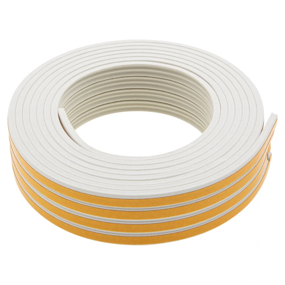 Сибртех Уплотнитель резиновый, 12 м, профиль "E", белый 88911