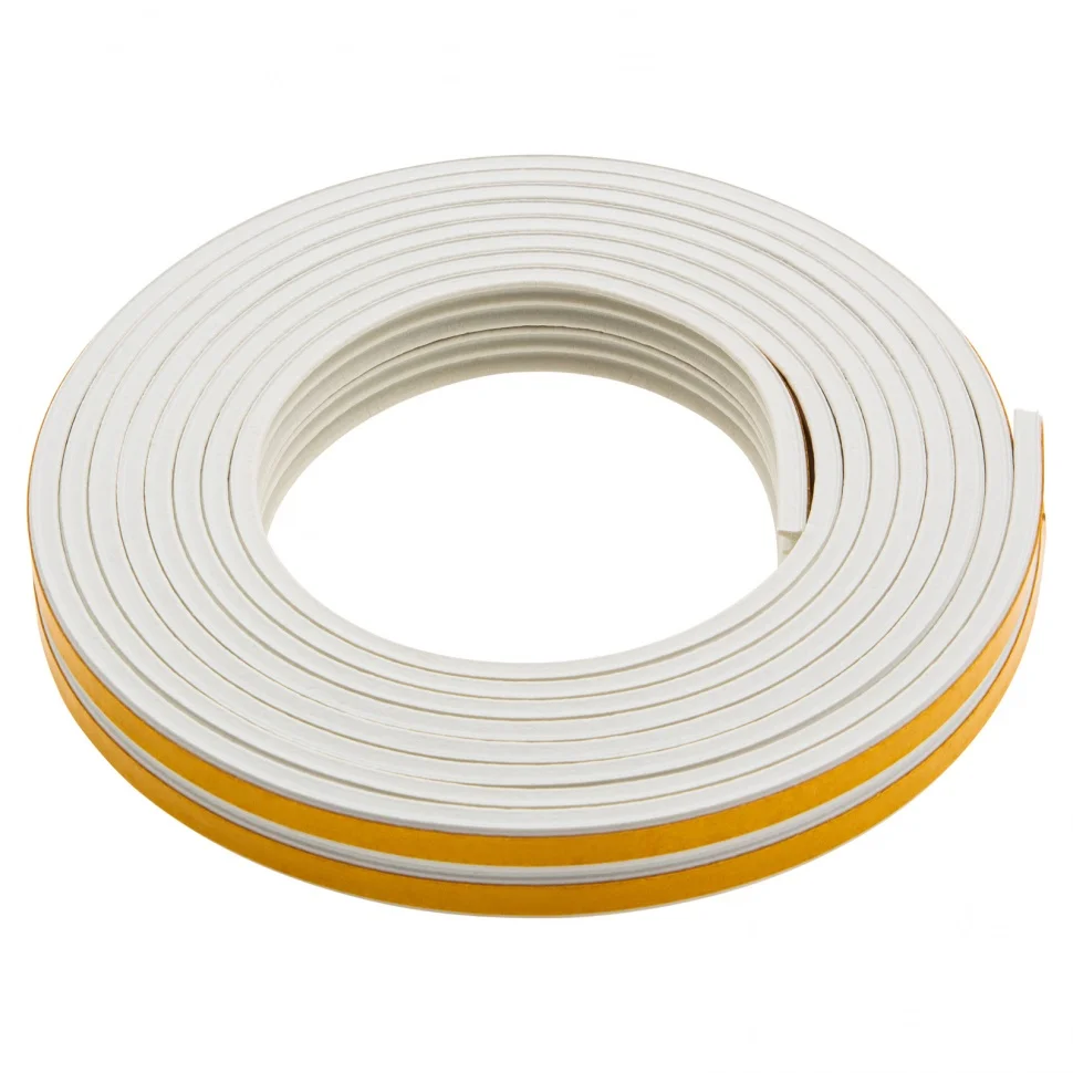 Сибртех Уплотнитель резиновый, 6 м, профиль "E", белый 88917