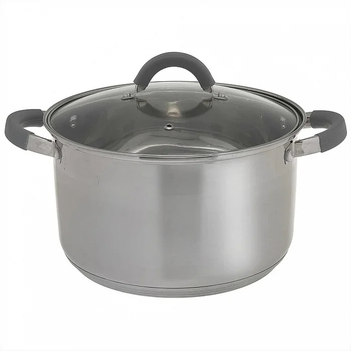 WEBBER Кастрюля 6,6 л, 24 см, из нержавеющей стали со стеклянной крышкой BE-360/2