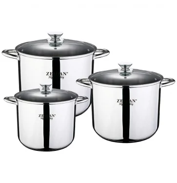 ZEIDAN Набор кастрюль Z-50640 7,5л 9,5л 12,0л