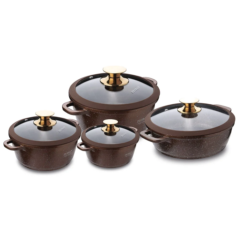 ZEIDAN Набор кастрюль 8пр. Z-50813 3л, 5л, 7,8л, жаровня-4,8л