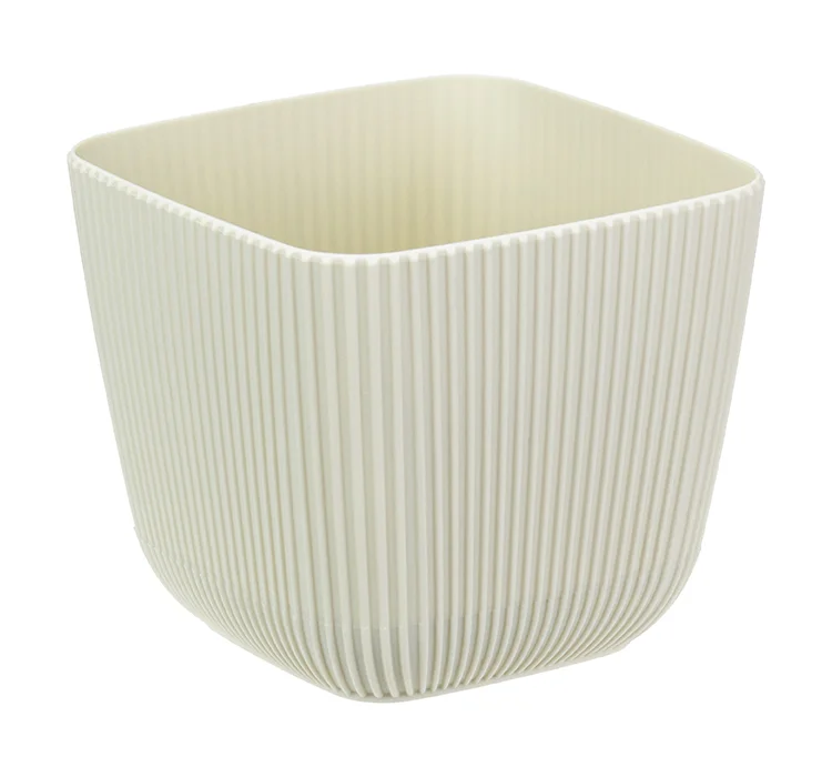 М-ПЛАСТИКА Кашпо ПИКАНТО 150×150 мм 1,8 л БЕЛЫЙ РОТАНГ М 3209