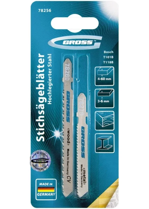 Gross Набор полотен для электролобзика универсальный, 2 шт 78256