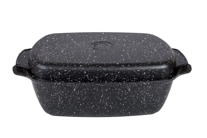 KUKMARA Гусятница 5,5л с антипригарным покрытием (темный мрамор) гмт55а