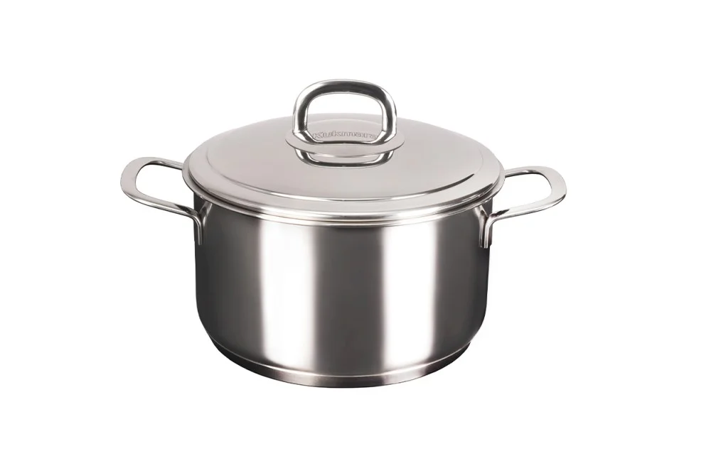 Кукмара Кастрюля из нержавеющей стали 4л с металлической крышкой, линия Safia SF-CA4022M
