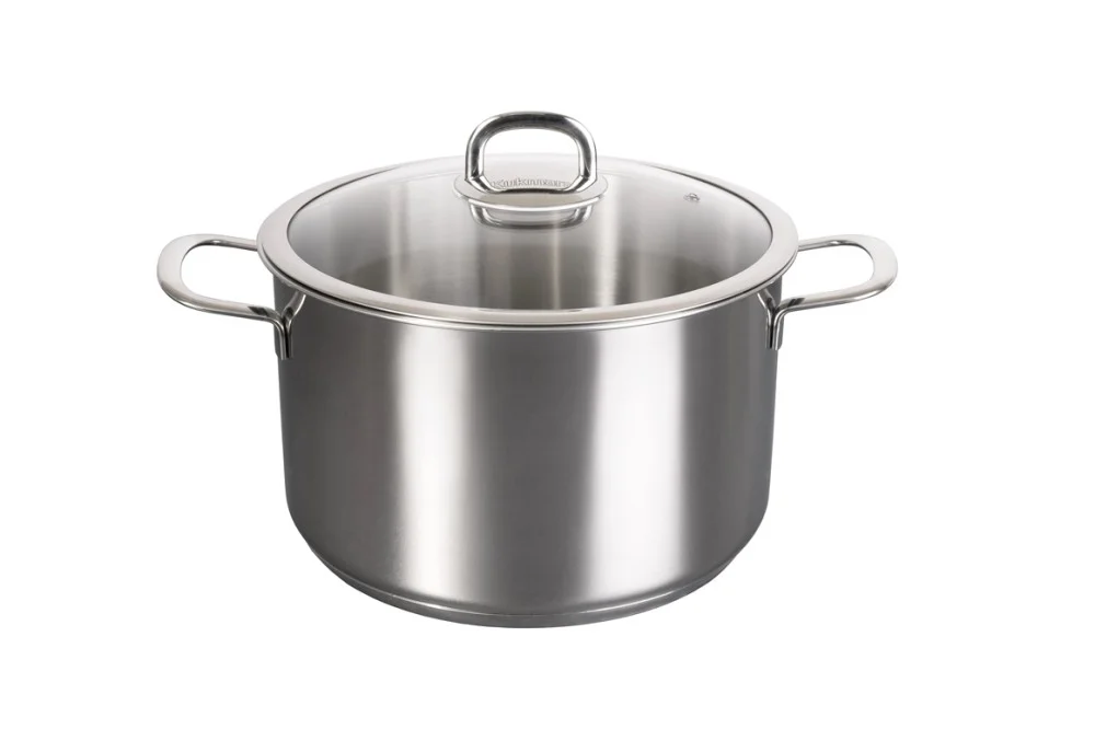 Кукмара Кастрюля из нержавеющей стали 8л со стеклянной крышкой, линия Safia SF-CA8026G