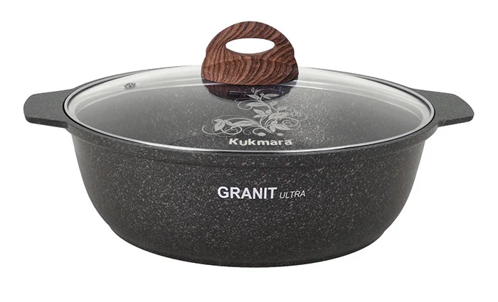 KUKMARA Кастрюля-жаровня 3л со стеклянной крышкой, АП линия Granit Ultra (Original) жго31а