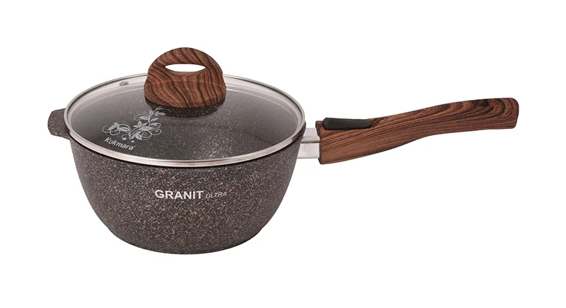 Кукмара Ковш 2,2л с антипригарным покрытием, со съемной ручкой, ст. крышкой, линия Granit Ultra (Original) кго0225а