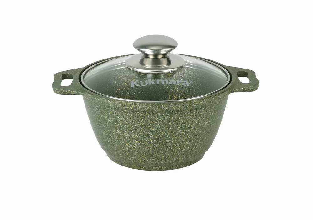 KUKMARA Кастрюля 1л со стеклянной крышкой, АП линия Trendy style (Malachite) к11tsml