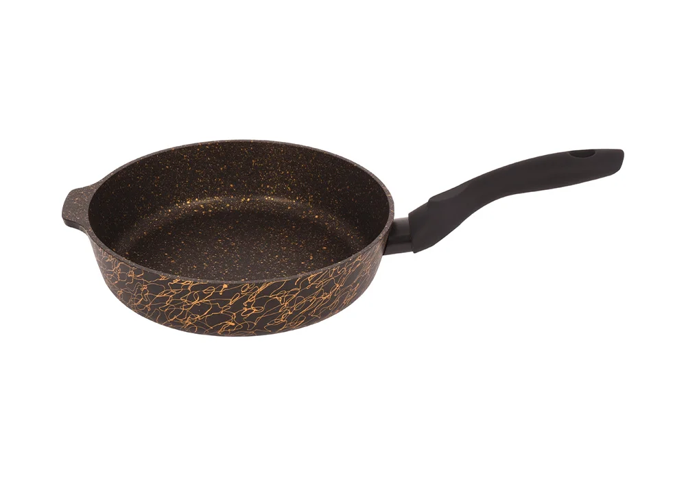 Кукмара Сковорода 24 см с ручкой, АП линия Грация (черный/золото) сгчз240а
