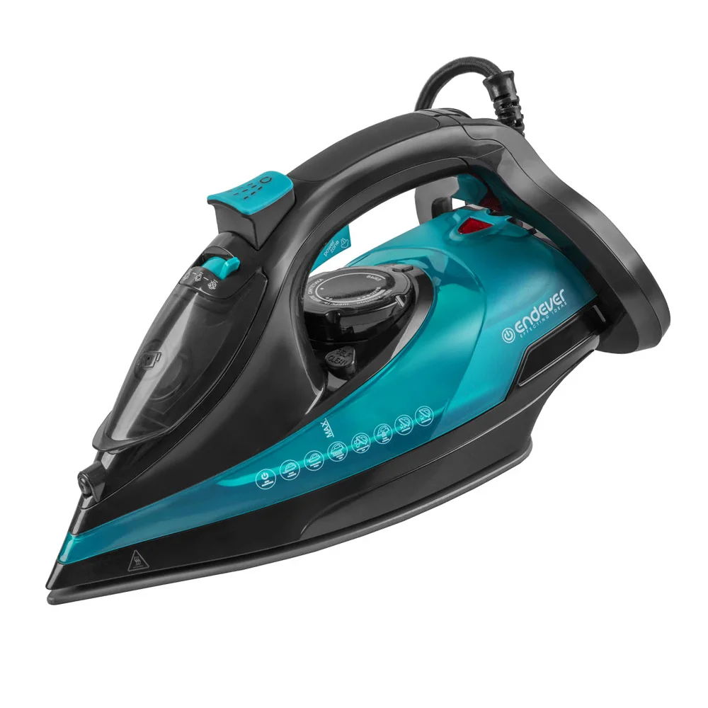 ENDEVER Электрический утюг Delta-227 черный/лазурно-синий