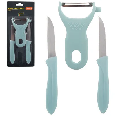 MALLONY Набор кухонный CLASSICO (3 предмета): нож 2 шт., овощечистка. 008670-SK