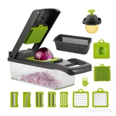 MALLONY Овощерезка многофункциональная TALENTIERT, 14 в 1 (с контейнером). 105041-SK
