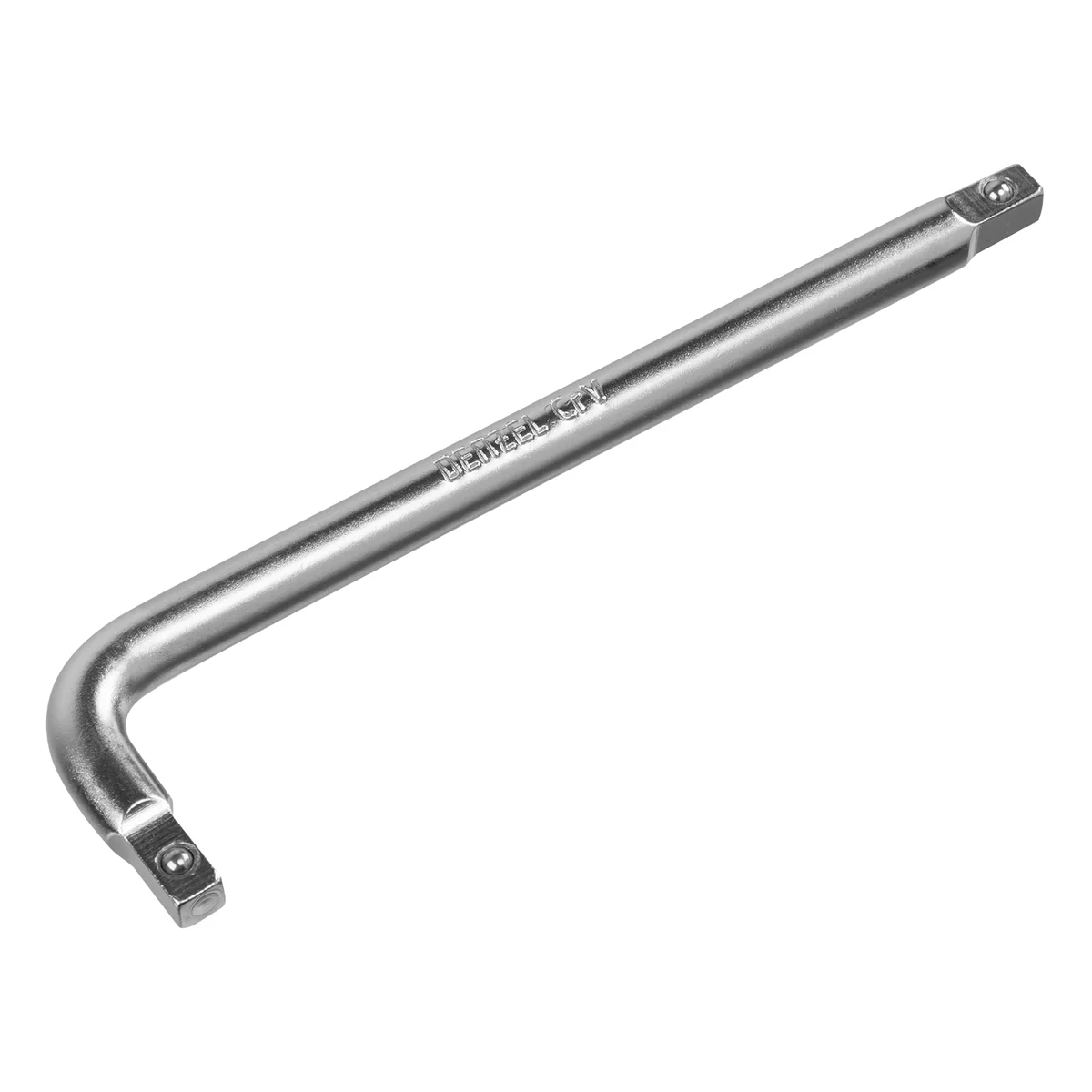 Denzel Вороток Г-образный, 150*40 мм, квадрат 1/4, CrV, матовый хром 14061