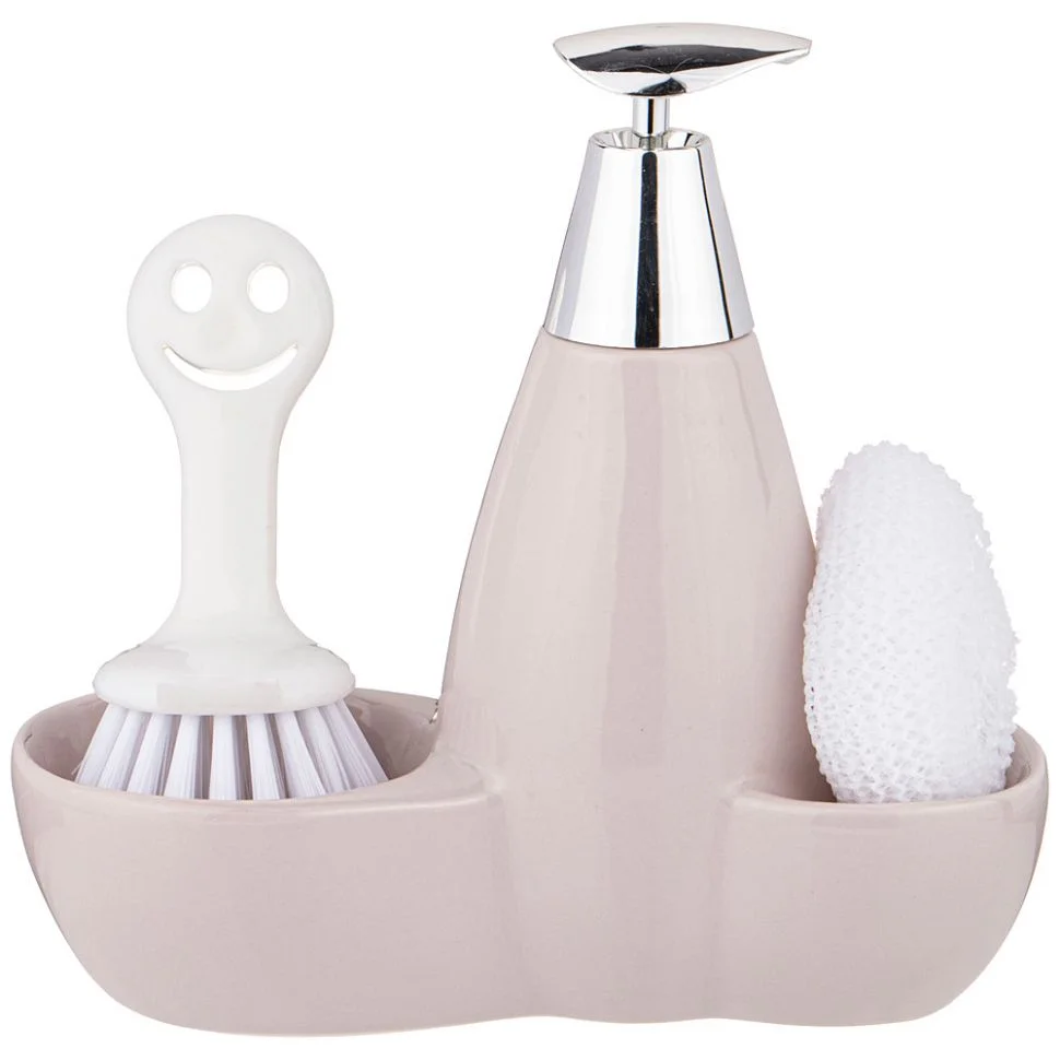 Lefard Дозатор Для Моющего Средства 500 Мл + Губка И Щетка 20*9*18 См 755-217