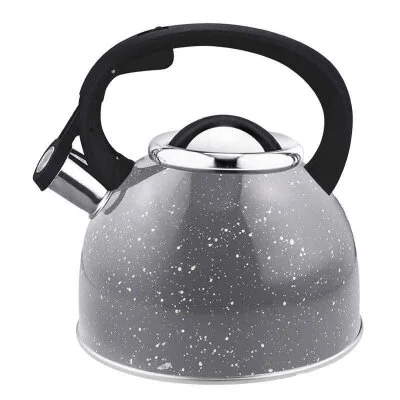 MALLONY Чайник 2.5 л из нерж стали со свистком Arte (серый с белыми точками) 005171-SK