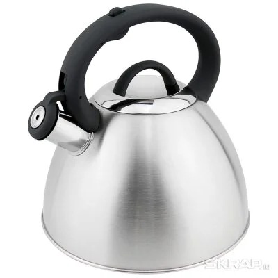 MALLONY Чайник ROMANCE, объем 3 л, из нержавеющей стали со свистком, матовый. 008640-SK