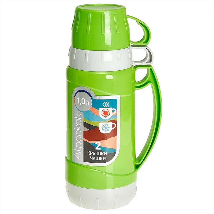 ALPENKOK Термос со стеклянной колбой 1 л AK-10100S зеленый