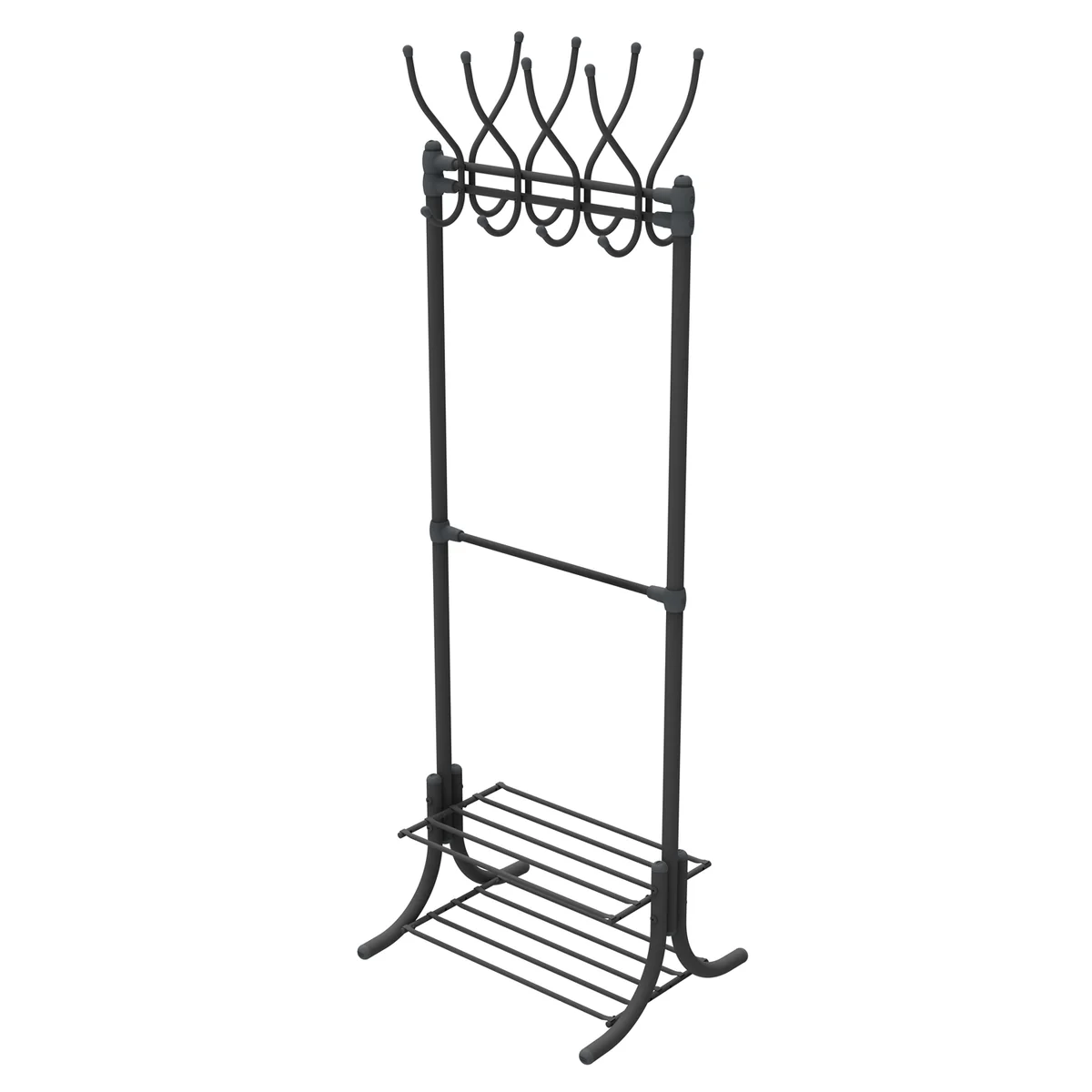 НИКА Вешалка гардеробная с полками ВГП60-8/Ч черный