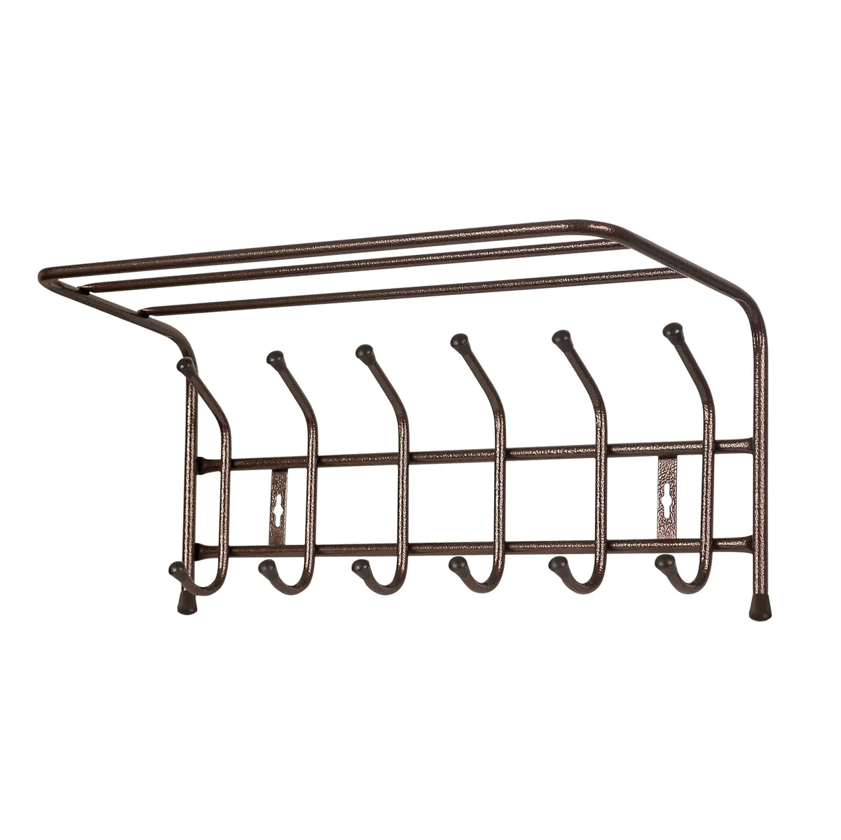 НИКА Вешалка настенная с полкой 600х238х268 мм (6 крючков) ВП6/А медный антик