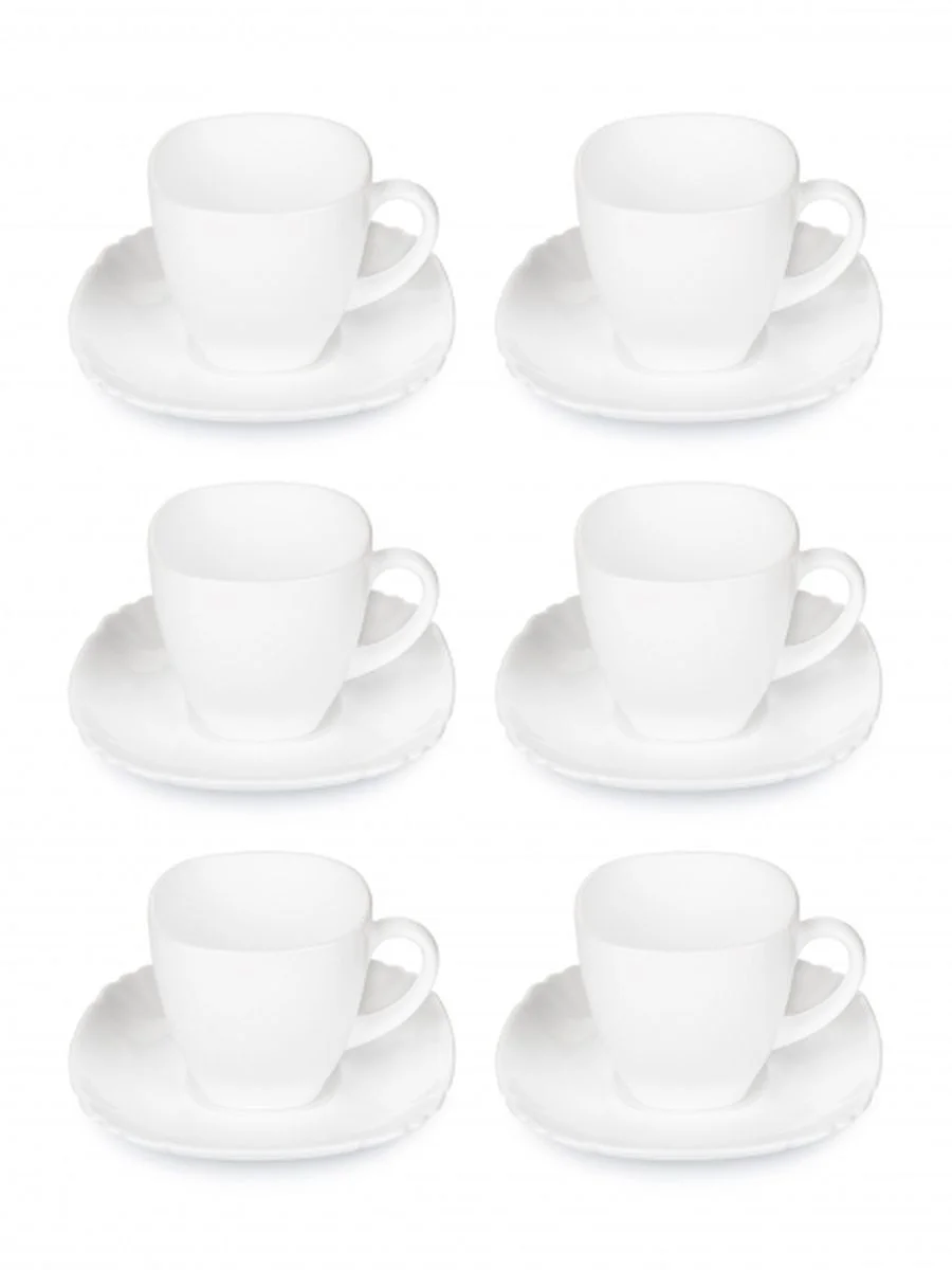 LUMINARC Набор чайный Basic белый, 12предметов, 220мл Q5853