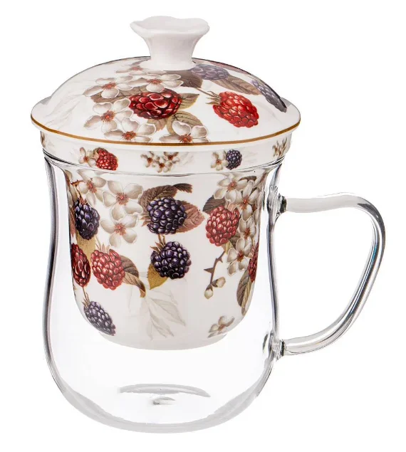 Lefard Кружка Стеклянная С Ситом Ежевика 400 Мл 104-861