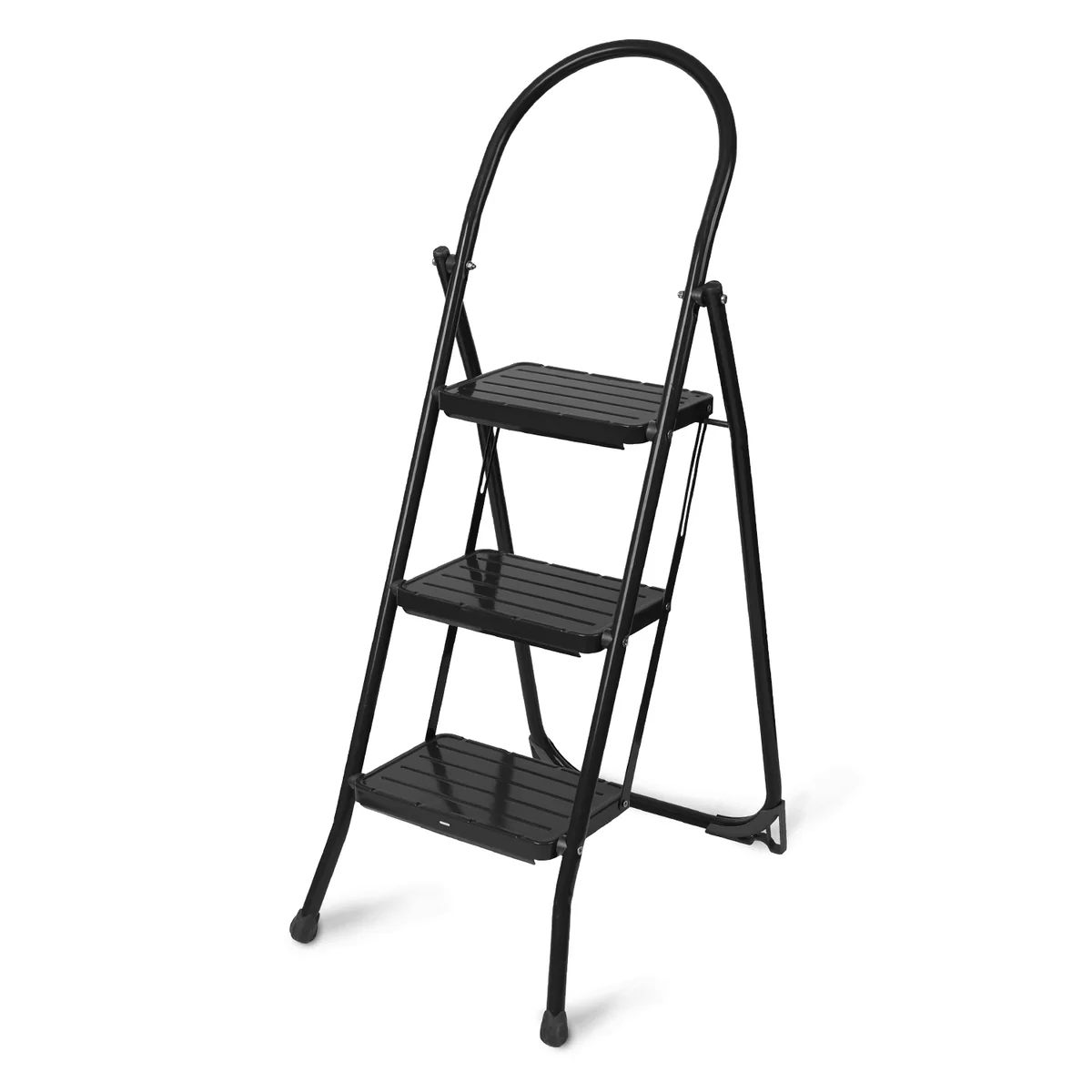 НИКА Стремянка с широкими ступенями СМШ3/Ч черная