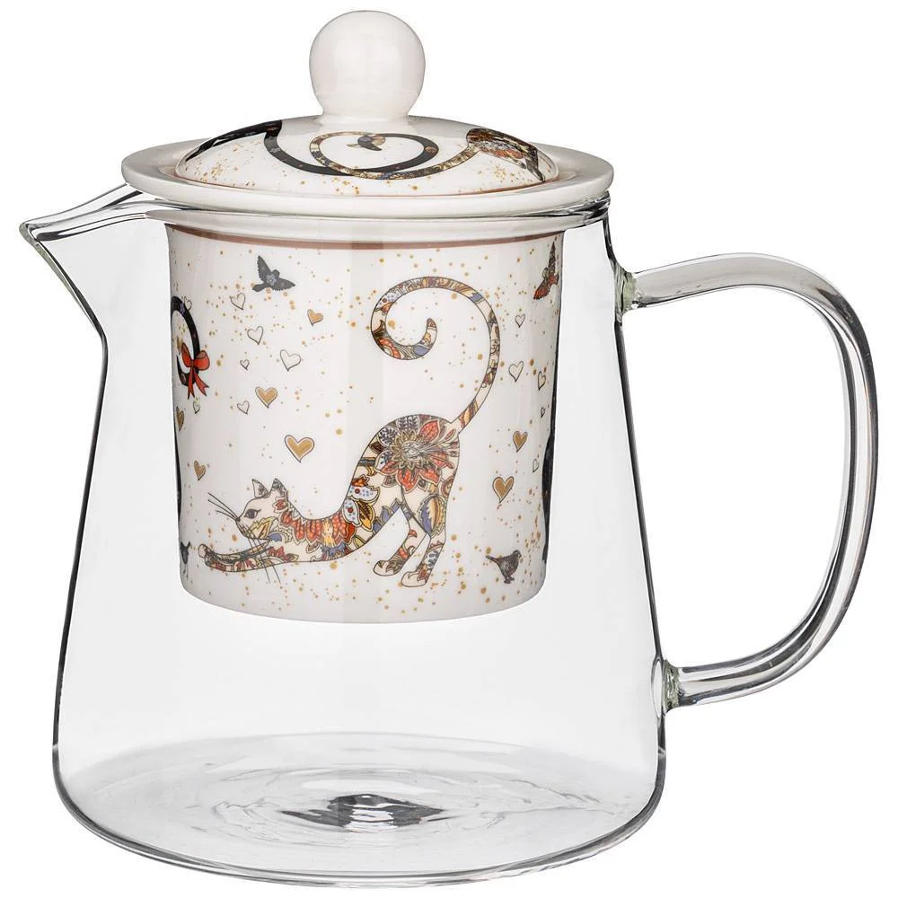 Lefard Чайник Стеклянный С Ситом Парижские Коты 400 Мл 104-834