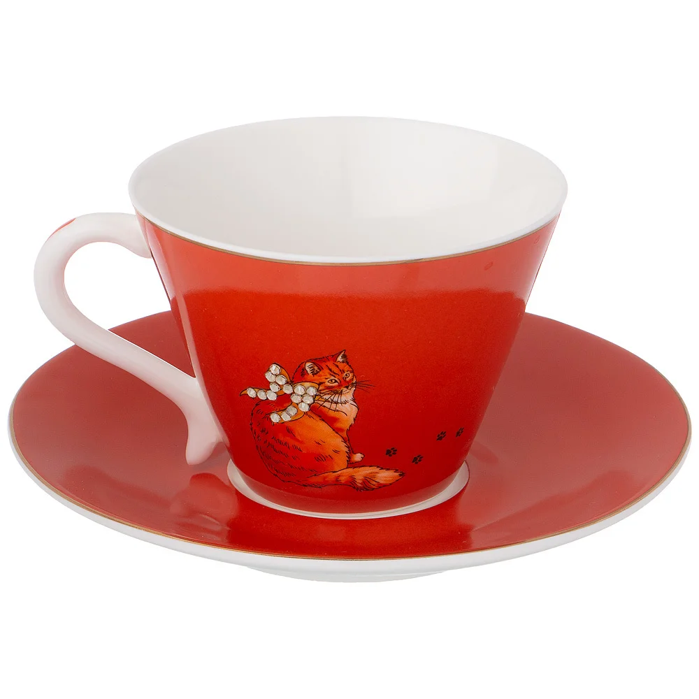 Lefard Чайный Набор Кошка На 1пер. 2пр. 200мл Охра 754-163