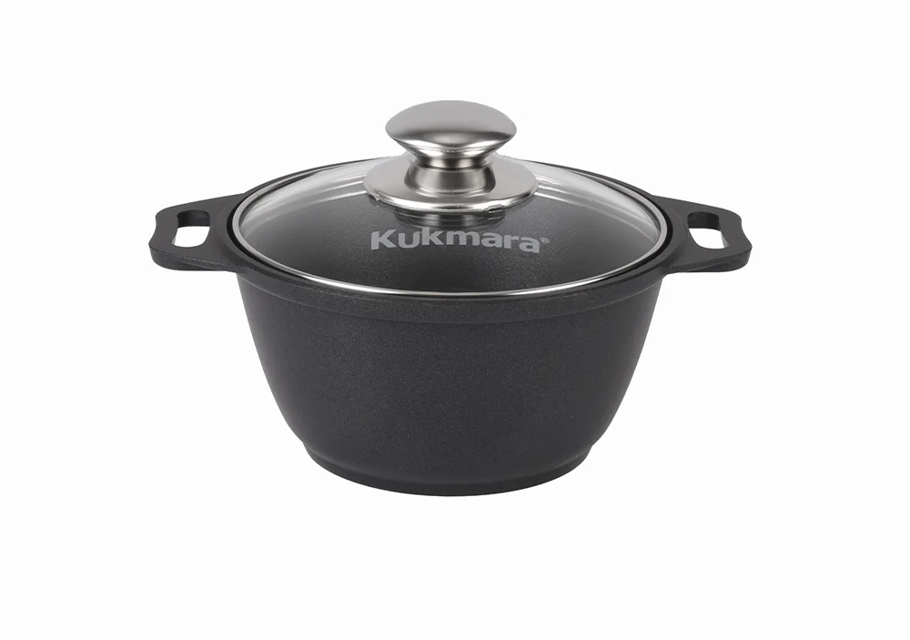 KUKMARA Кастрюля 1л с антипригарным покрытием, со стеклянной крышкой к01а