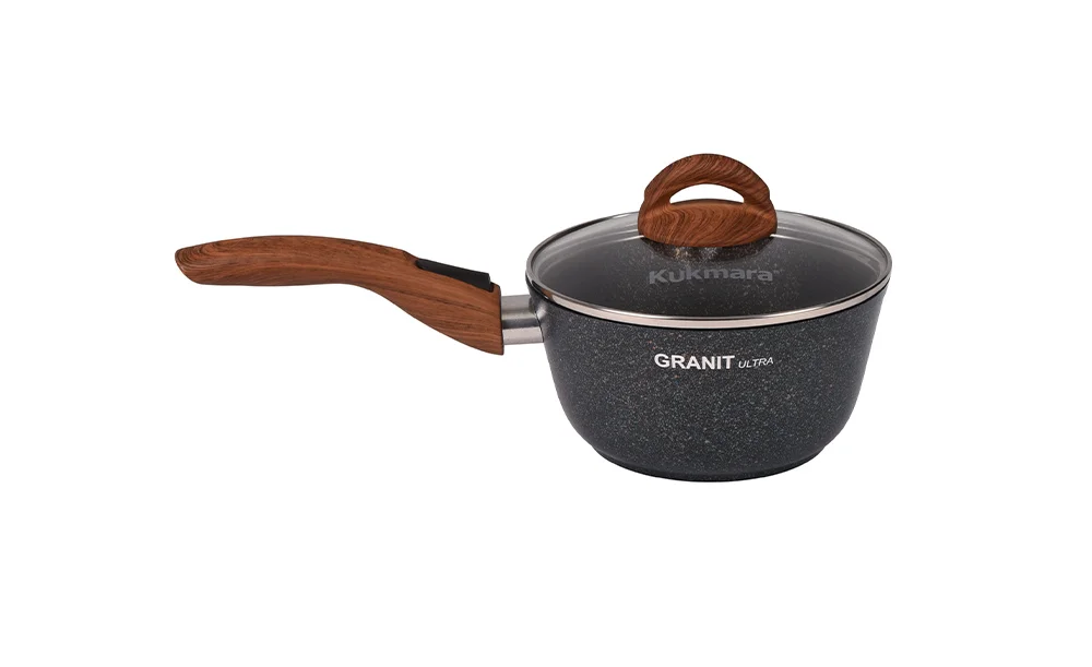 Кукмара Ковш 1,5л с носиком со съемной ручкой,со стекл. крышкой, АП линия Granit Ultra (blue) кгг0156а