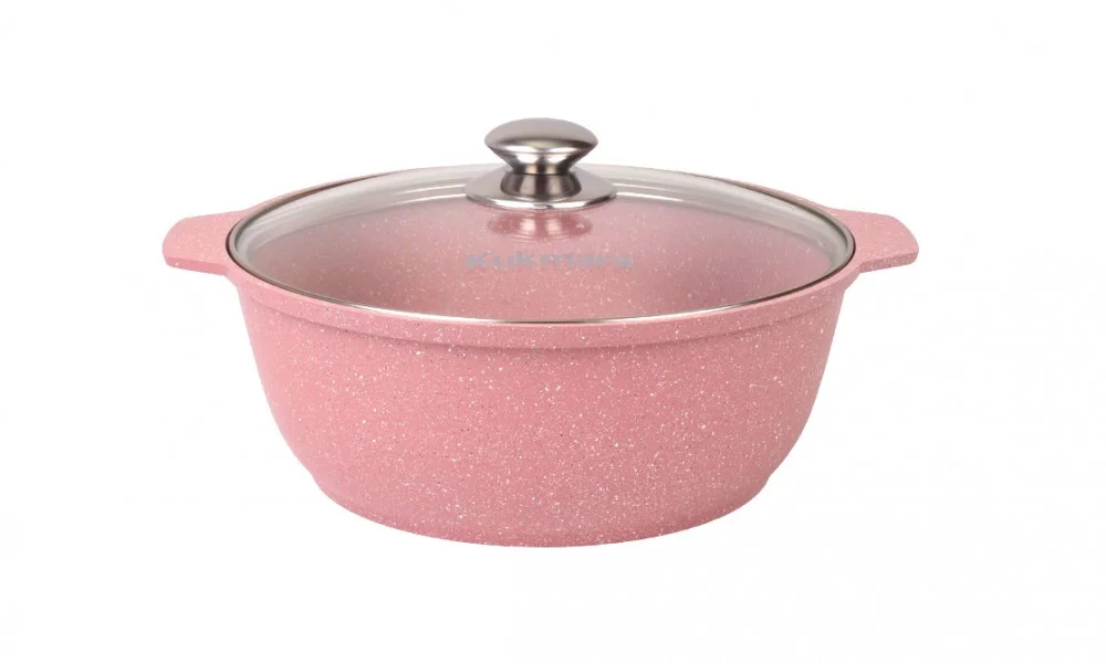 KUKMARA Кастрюля-жаровня 4л со стеклянной крышкой, АП линия Trendy style (rose) ж41tsr