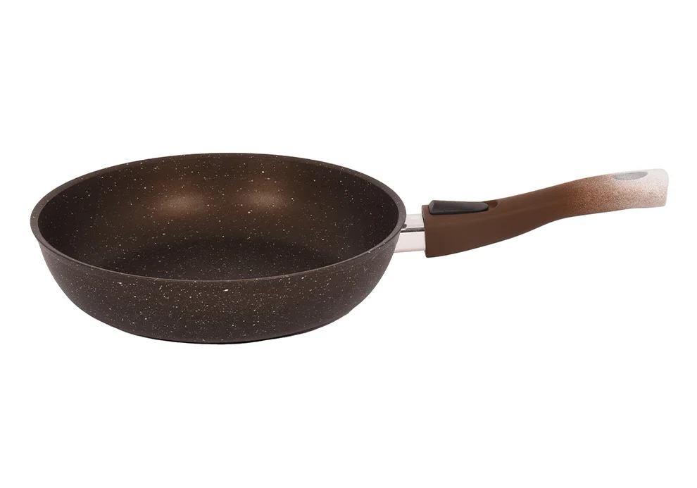 Кукмара Сковорода 26/6 см с антипригарным покрытием (кофейный мрамор) со съемной ручкой soft touch смк264а
