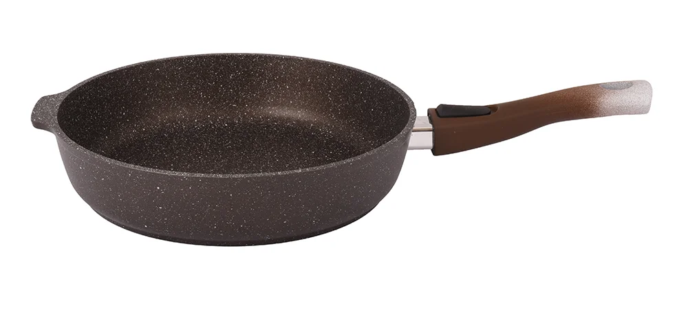 Кукмара Сковорода 28/6,5 см с антипригарным покрытием (кофейный мрамор) со съемной ручкой смк283а