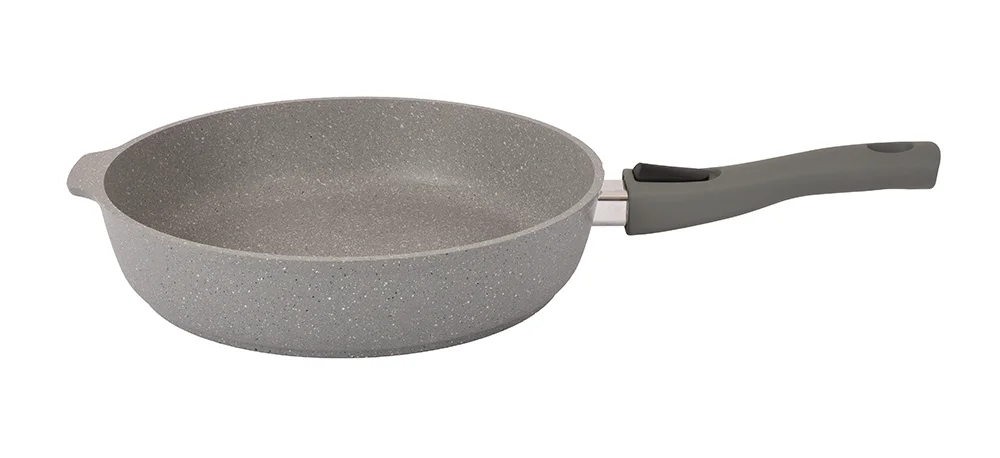 Кукмара Сковорода 28/6,5 см с антипригарным покрытием (светлый мрамор) со съемной ручкой смс283а