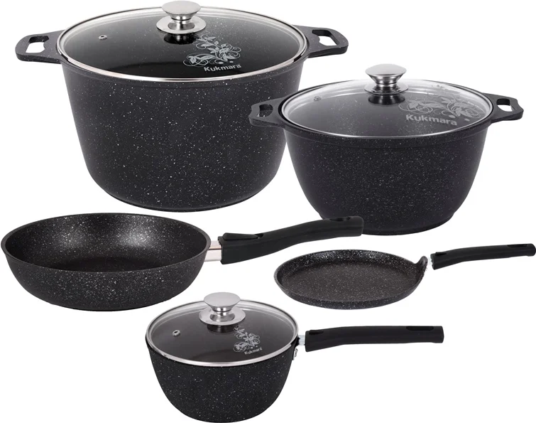 KUKMARA Подарочный набор кухонной посуды №20, АП линия Мраморная(темный мрамор) пнкп20мт