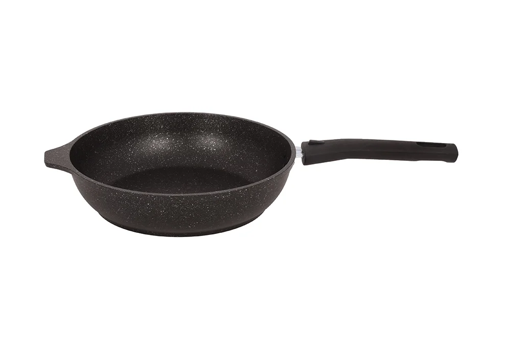 Кукмара Сковорода 24/6 см с антипригарным покрытием (темный мрамор) со съемной ручкой смт246а