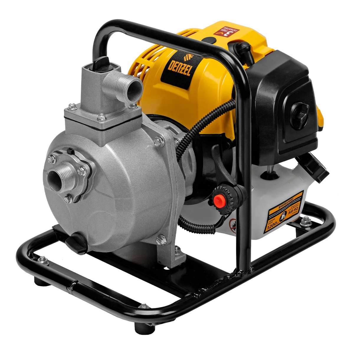 Denzel Мотопомпа бензиновая для чистой воды PX-25, 52 см3, 1, 170 л/мин, глуб 8 м, напор 30 м 99205