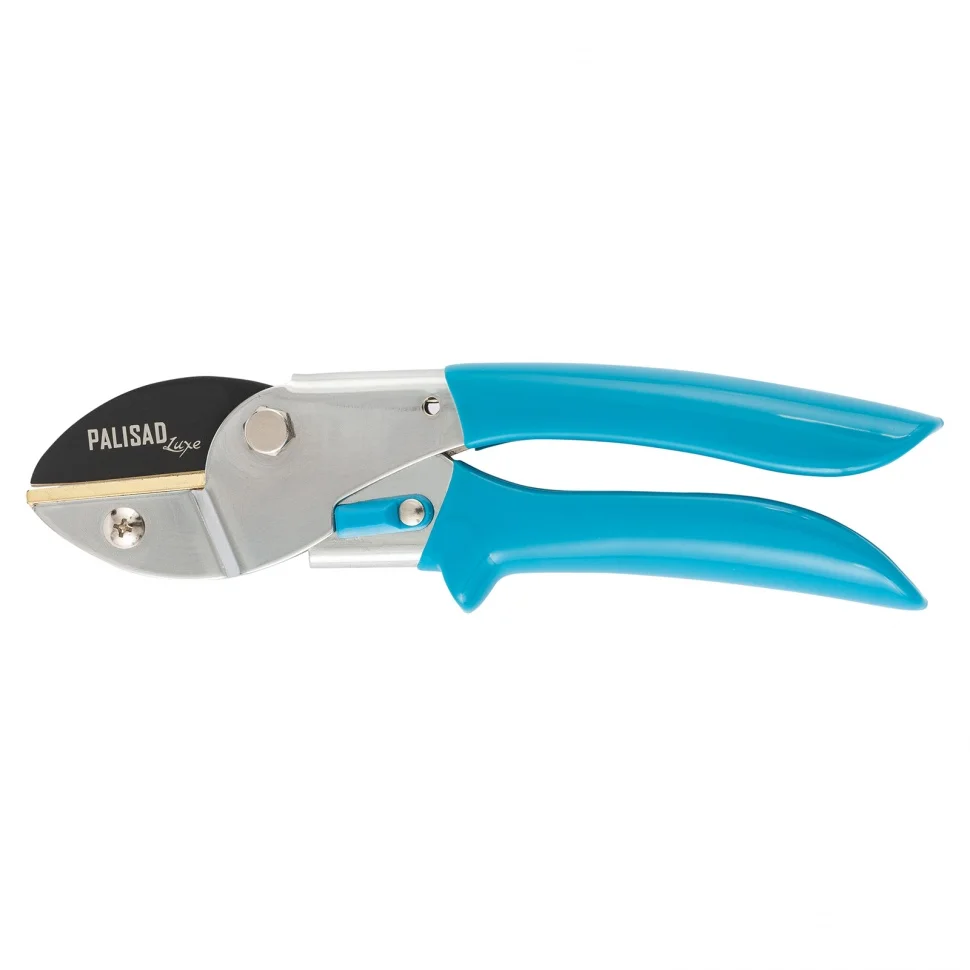 PALISAD Секатор с наковальней, 205 мм, усиленный, рукоятки в ПВХ-оболочке, Luxe, 605245