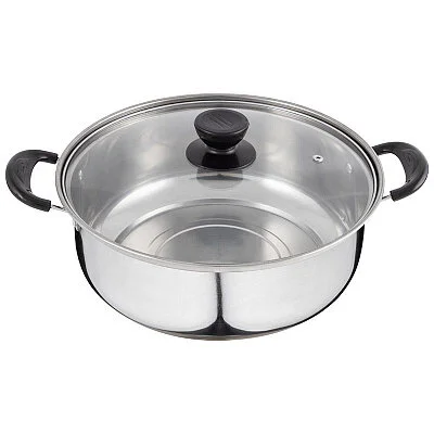 Mallony Кастрюля Promo, объем 5,5 л, из нержавеющей стали с крышкой из жаропрочного стекла. 104617-SK