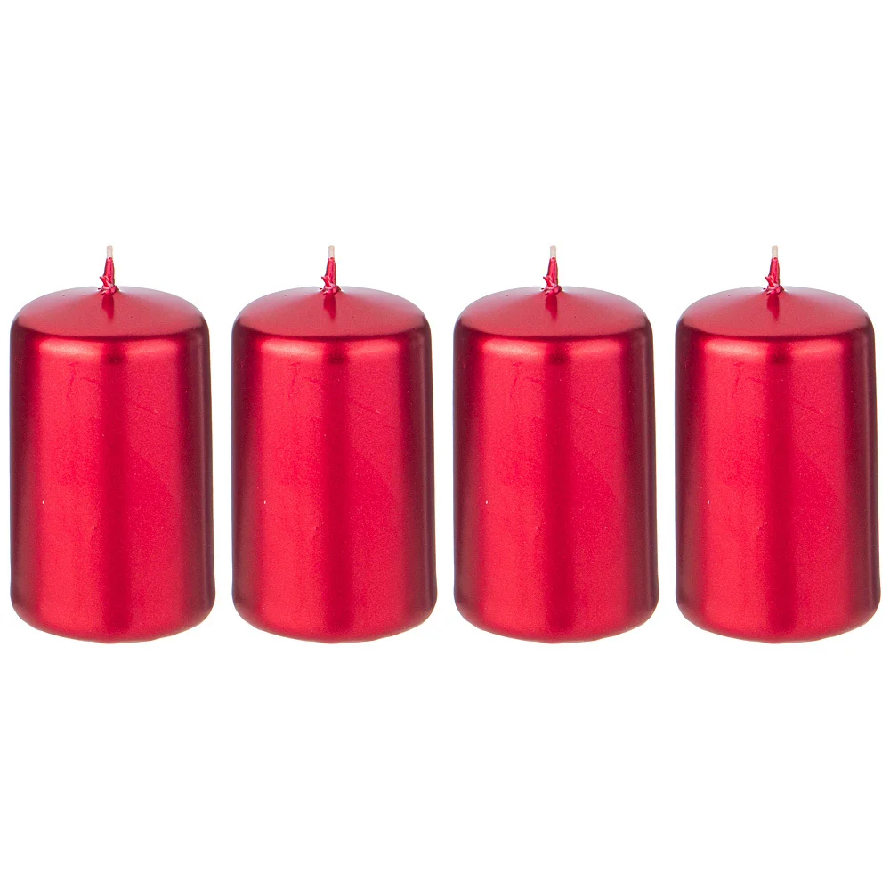 Lefard Набор Свечей Adpal Из 4 Шт 7*4 См Красный Металлик. 348-860