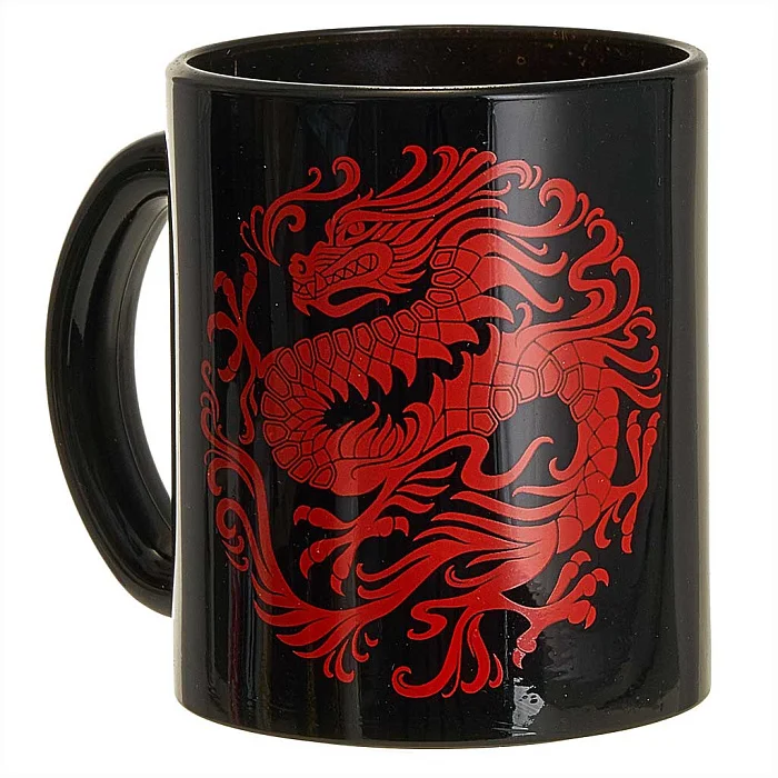 DELTA Кружка 300 мл 1208/DPP Дракон круг черный/красный СИМВОЛ ГОДА