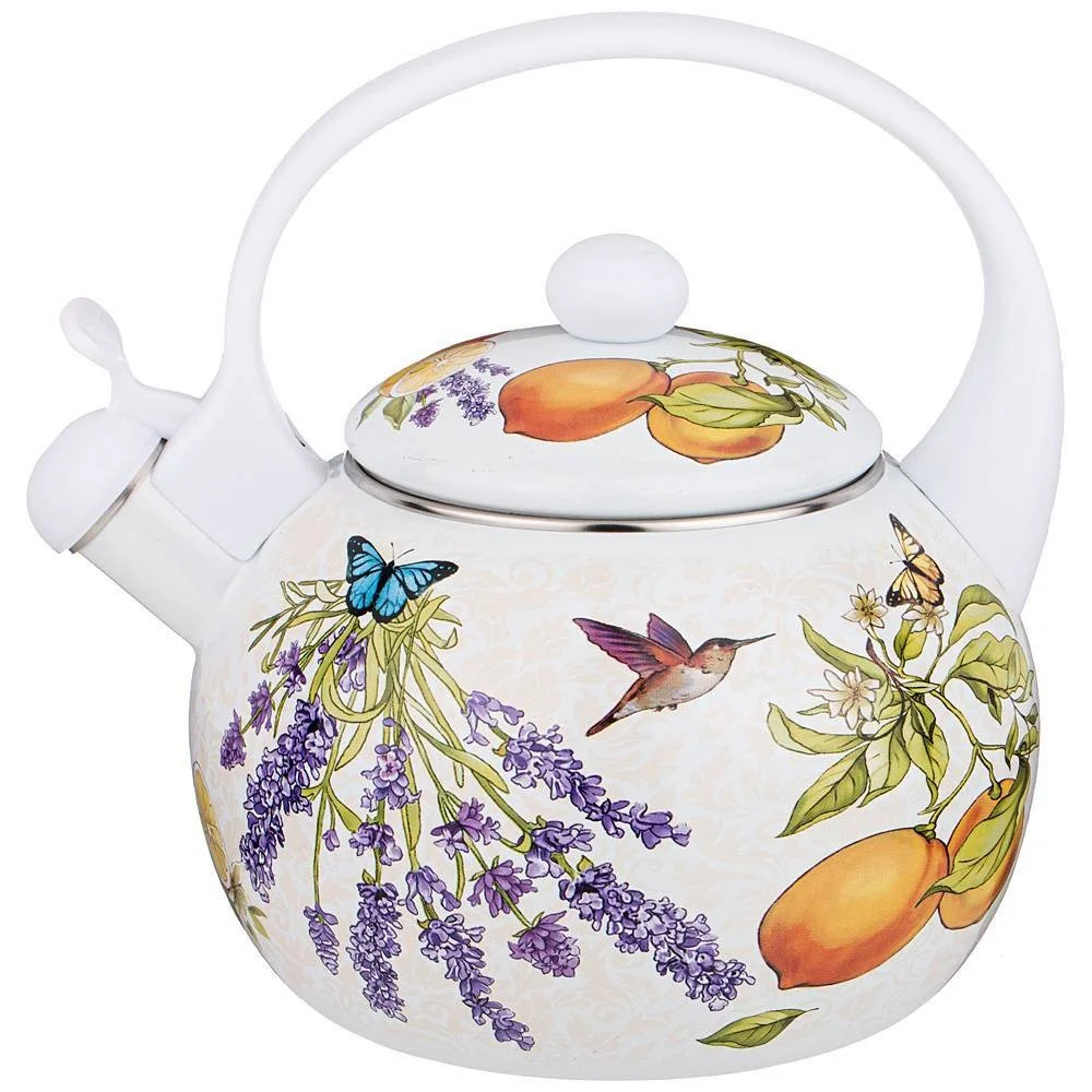 Lefard Чайник Agness Эмалированный Со Свистком, Серия Прованс Лимоны 2,2л, Индукционное Дно. 934-384