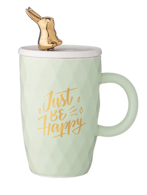 Lefard Кружка С Крышкой И Ложкой Bunny 390мл, Мятная. 90-1094