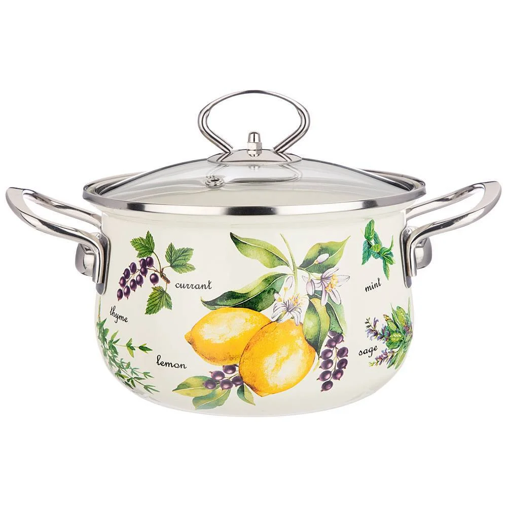 Lefard Кастрюля Эмалированная Agness Со Стеклянной Крышкой Серия Секретные Ингредиенты 2.0 Л, 18*11 См. 915-126