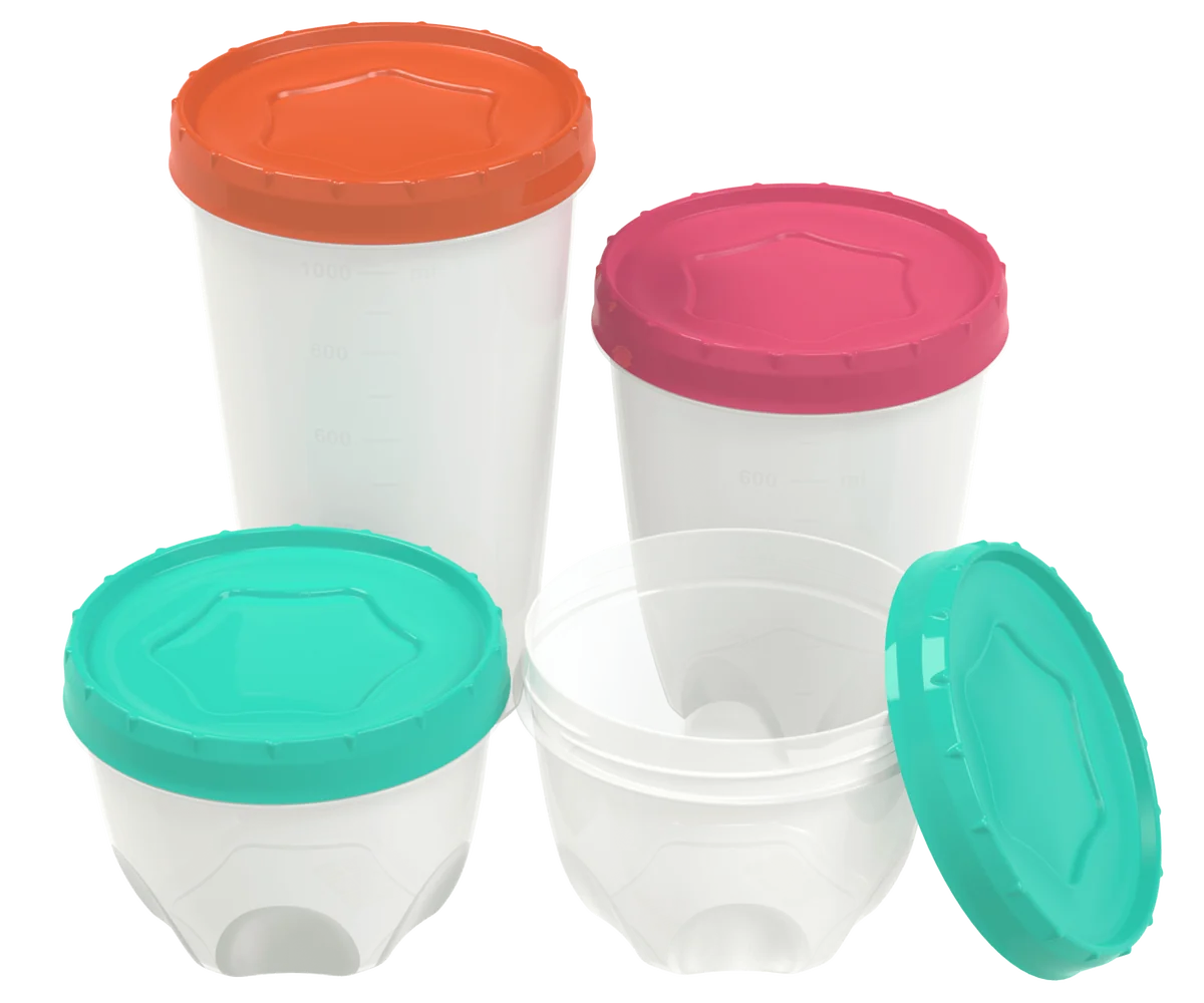 Альт-пласт Набор банок с завинчивающимися крышками №2 (2×0,6л; 0,9л; 1,2л) (D-116мм) (4шт) АП 618