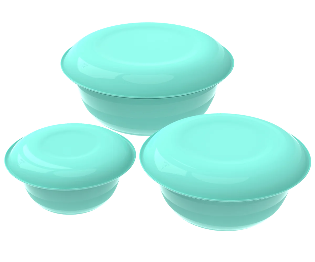 Альт-пласт Набор мисок с тарелками-крышками №1 (6 предметов) АП 185